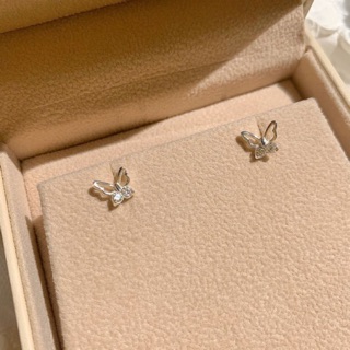 (โค้ด X8SFXJ ลด 20%) A.piece  ต่างหูเงินแท้ [all silver 925] crystal butterfly (146)