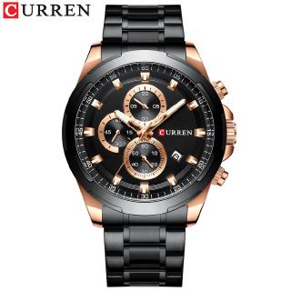 CURREN New Mens Watches Fashion Casual Stainless Steel Band Chronograph Quartz Watch Men Date Sport Military Male Clock