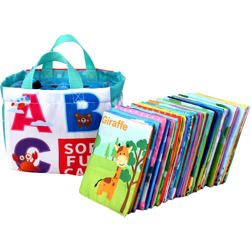 หนังสือผ้า-ลายตัวอักษร-ซักทําความสะอาดได้-ของเล่นเสริมการเรียนรู้เด็ก