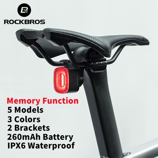Rockbros ไฟท้ายจักรยาน กันน้ํา IPX6 2 แบร็คเก็ต 3 สี