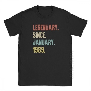 [S-5XL] เสื้อยืดผ้าฝ้ายบริสุทธิ์พิมพ์ลาย Legendary Since January 1989 สไตล์วินเทจย้อนยุค 30th