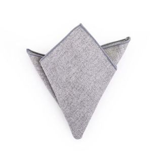 ผ้าเช็ดหน้าสูทวูลลายHerringboneเทาอ่อน -
Light Grey Herringbone Wool Pocket square