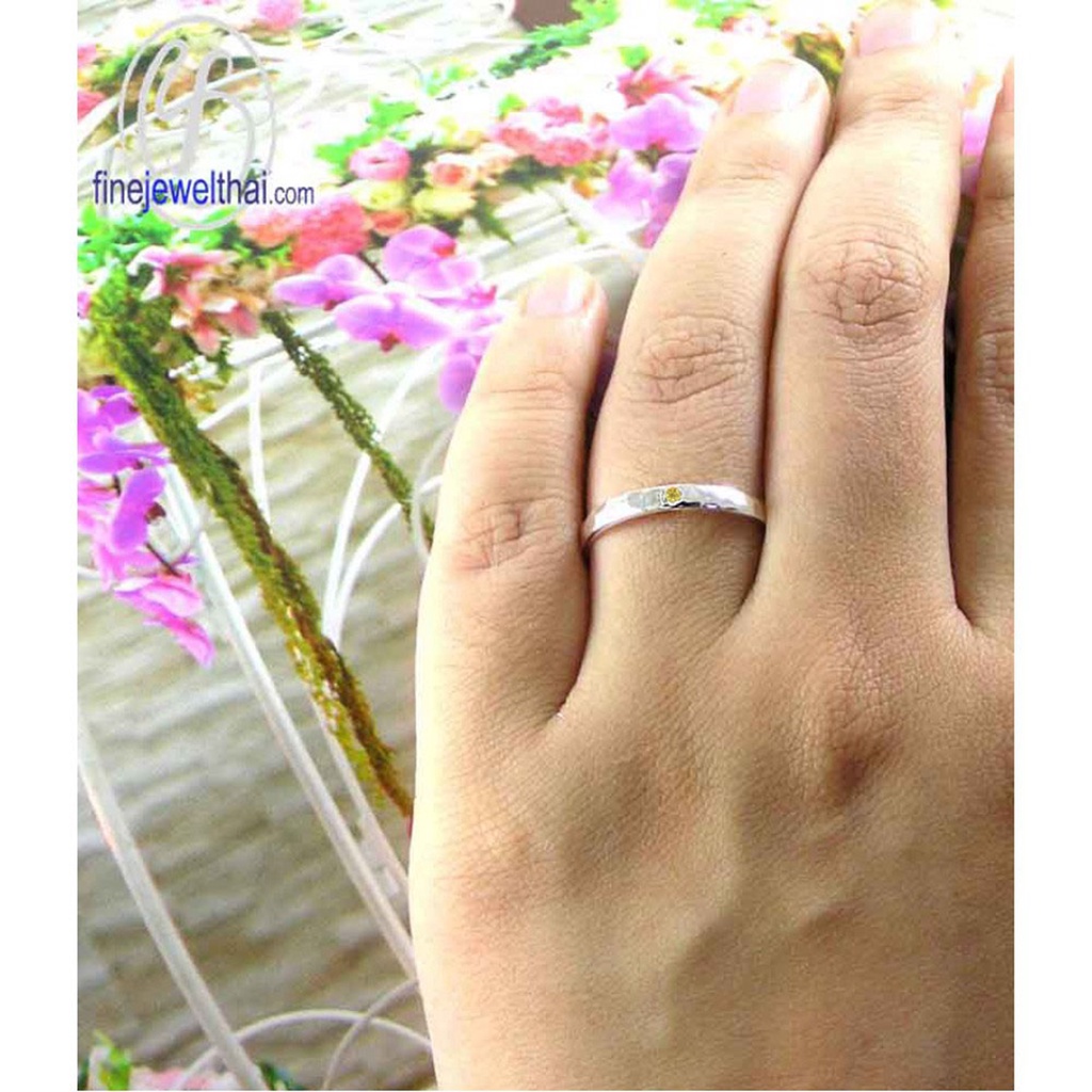 finejewelthai-แหวนบุษราคัม-บุษราคัม-แหวนพลอย-แหวนประจำเดือนเกิด-yellow-sapphire-silver-ring-birthstone-r1228yl