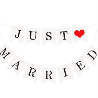 ธง Just married ตกแต่ง