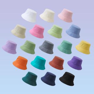 หมวกบักเก็ต สีพื้น สไตล์เกาหลี แฟชั่นสำหรับผู้หญิง