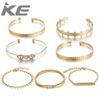 Jewelry Creative String Gold Beads Drop-shaped Diamond Open Bracelet Bracelet Seven-piece Comb