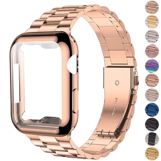 ภาพหน้าปกสินค้า【พร้อมส่ง】เคส และสายนาฬิกาข้อมือ สเตนเลส สําหรับ iWatch Band 41 มม. 45 มม. Apple Watch 7 45 มม. 44 มม. 40 มม. 38 มม. 42 มม. SE Series 6 5 4 ที่เกี่ยวข้อง