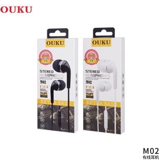 หูฟัง3.5 STEREO HEAOPHONES OUKU M02 เสียงดี ราคาถูก ใช้ได้กับโทรศัพท์มือถือระบบ แอนดรอย ทุกรุ่น ของแท้100%