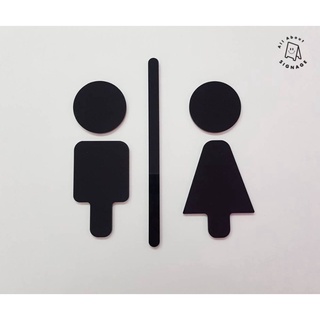 ป้ายห้องน้ำ ชาย/หญิง ป้ายห้องน้ำอะคริลิค สูง 13ซม Toilet sign ป้ายติดผนัง