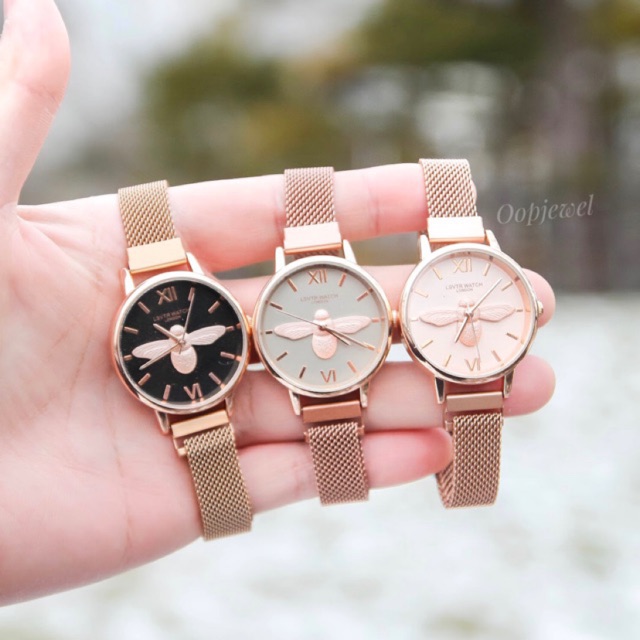 โค้ดbehkh-ลด60-honeybee-watch-london-นาฬิกาสายสีโรสโกลด์