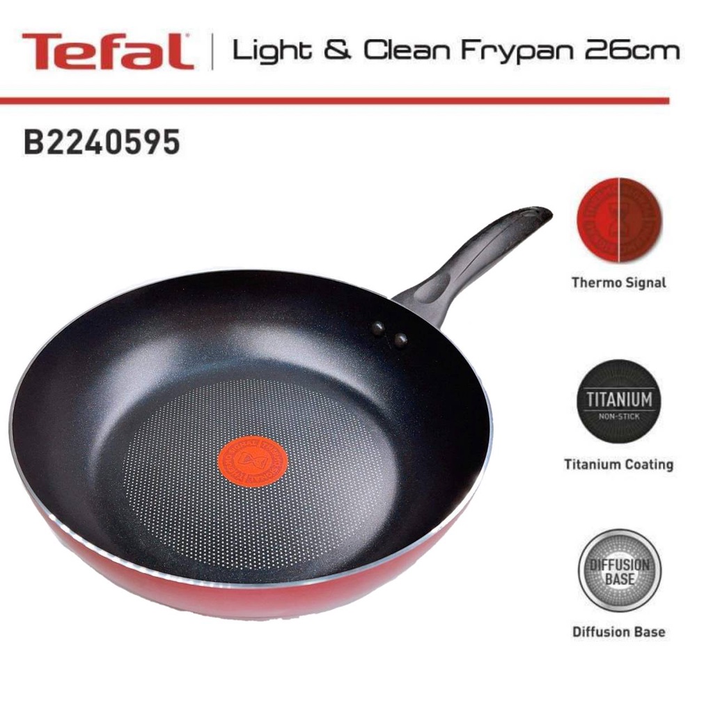 กระทะเทฟล่อนtefal-กระทะทรงลึก-tefalกระทะ-เคลือบกันติดtitanium-non-stick-tefal-light-amp-clean-ขนาด-26-ซ-ม-ลึก-7-ซม