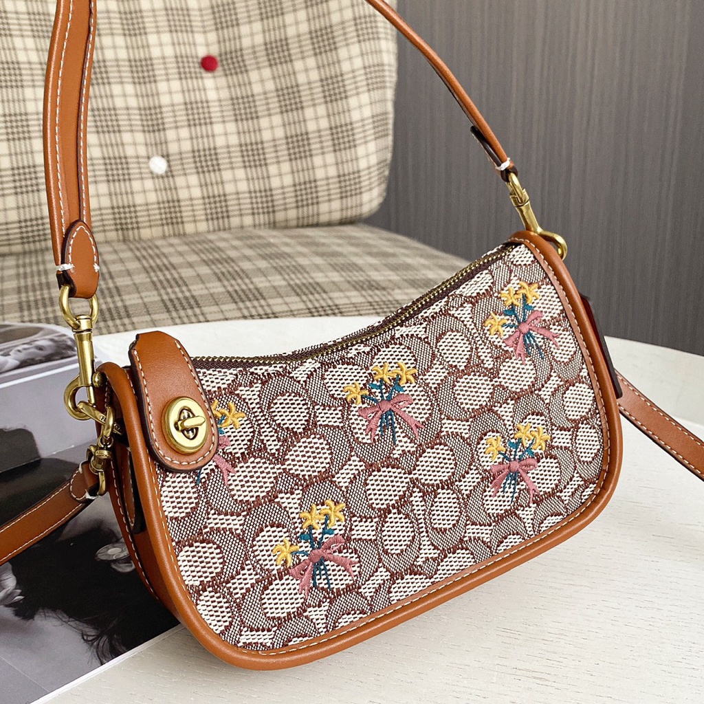 coach-c0638-c2325-c2766-swinger-กระเป๋า-jacquard-ผู้หญิง-ไหล่-สลิง-กระเป๋าถือ-กระเป๋าฮาล์ฟมูน