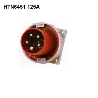 HTN6451 ปลั๊กตัวผู้ฝังตรง 3P+N+E 125A 400V IP67 6h