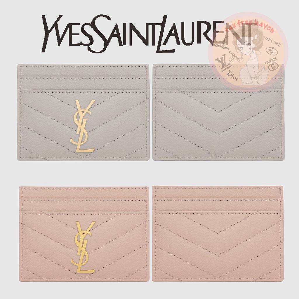 ราคาต่ำสุดของ-shopee-ของแท้-100-ysl-yves-saint-laurent-ใหม่เอี่ยม-monogram-black-fine-grain-textured-jacquard-guipur