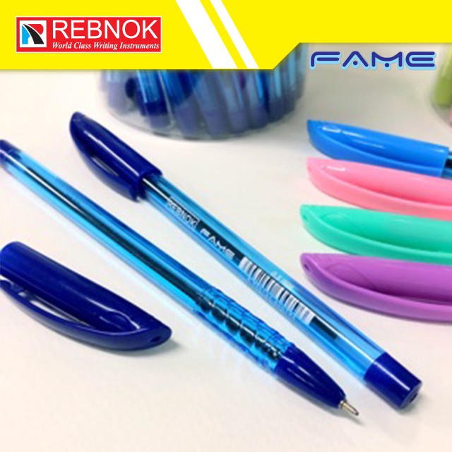 rebnok-ปากกาลูกลื่นเจล-fame-ball-pens-fame-1-กล่อง