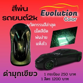 (แต่งรถ)​ สีดำมุกเขียว สีพ่นรถยนต์โดยเฉพาะเกรดเดียวกับเข้าศูนย์ by Evolutioncolor ​2k
