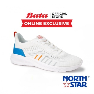 Bata บาจา (Online Exclusive) ยี่ห้อ North Star รองเท้าผ้าใบ รองเท้าสนีกเกอร์ออกกำลังกาย รองเท้าผ้าใบกีฬา สำหรับผู้ชาย รุ่น Luca สีขาว 8201023