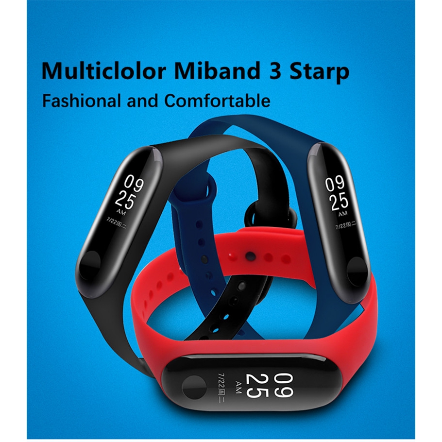 ภาพหน้าปกสินค้าสายนาฬิกาข้อมือซิลิโคน สำหรับ Xiaomi Miband 3/5 จากร้าน eshope.th บน Shopee