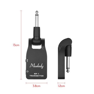 Muslady เครื่องส่งสัญญาณไร้สาย 2.4G พร้อมตัวรับสัญญาณแบตเตอรี่ลิเธียมชาร์จในตัว 30 เมตร สำหรับกีต้าร์