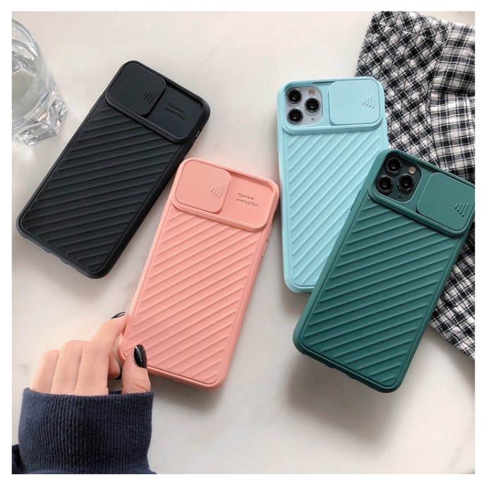 เคสเเบบมีที่สไลด์ปิดกล้อง-สีสันสดใส-สำหรับ-iphone-11-pro-pro-max-iphone-7เคสโทรศัพท์ซิลิโคน-tpu-สำหรับ-iphone-8