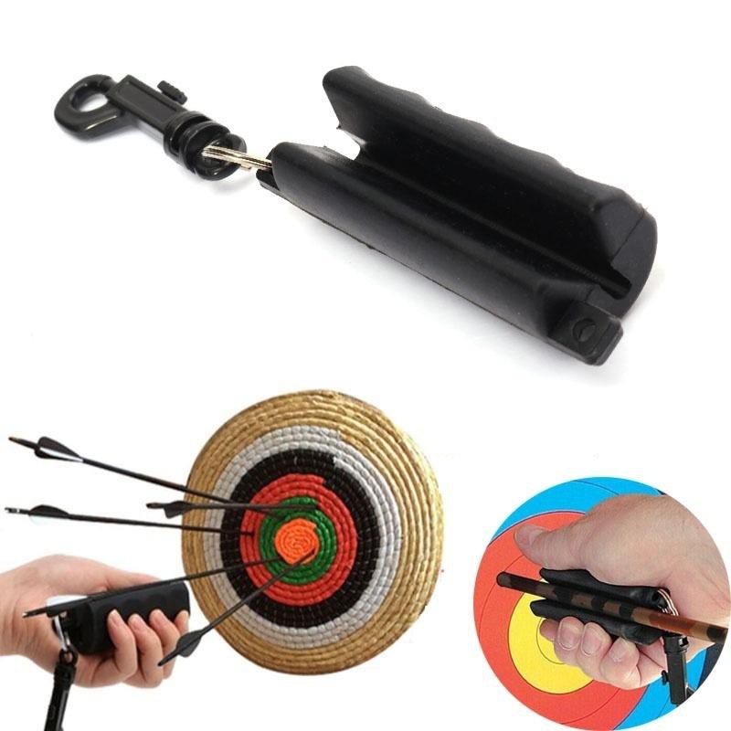 ภาพหน้าปกสินค้าBlack Silicone Gel Archery Target Hunting Shooting Bow Arrow Puller Remover Keychain Equipment JUNXING ธนู