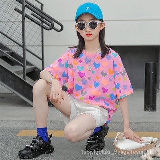 110-160【NEW hot】💖💖💖New summer ventilated T-shirt, colorful cartoon heart