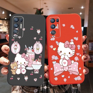 เคสโทรศัพท์มือถือ ขอบสี่เหลี่ยม ลาย Hello Kitty สําหรับ OPPO Reno6 Z 5G Reno 5 Pro 4 4G 3 Reno2 Z F