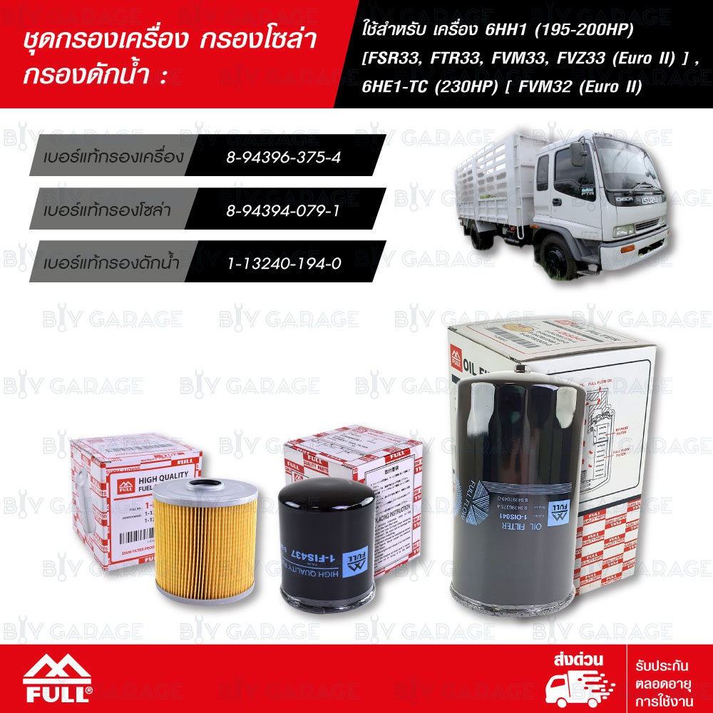 full-ชุดกรองน้ำมันเครื่อง-น้ำมันเชื้อเพลิง-โซล่า-เครื่อง-6hh1-195-200hp-fsr33-ftr33-1-ois041-1-fis437-1-fis026