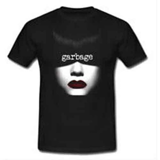 คอลูกเรือเสื้อยืดคอกลมเสื้อยืด พิมพ์ลายวงดนตรี Garbage Concert Americaผ้าฝ้ายแท้