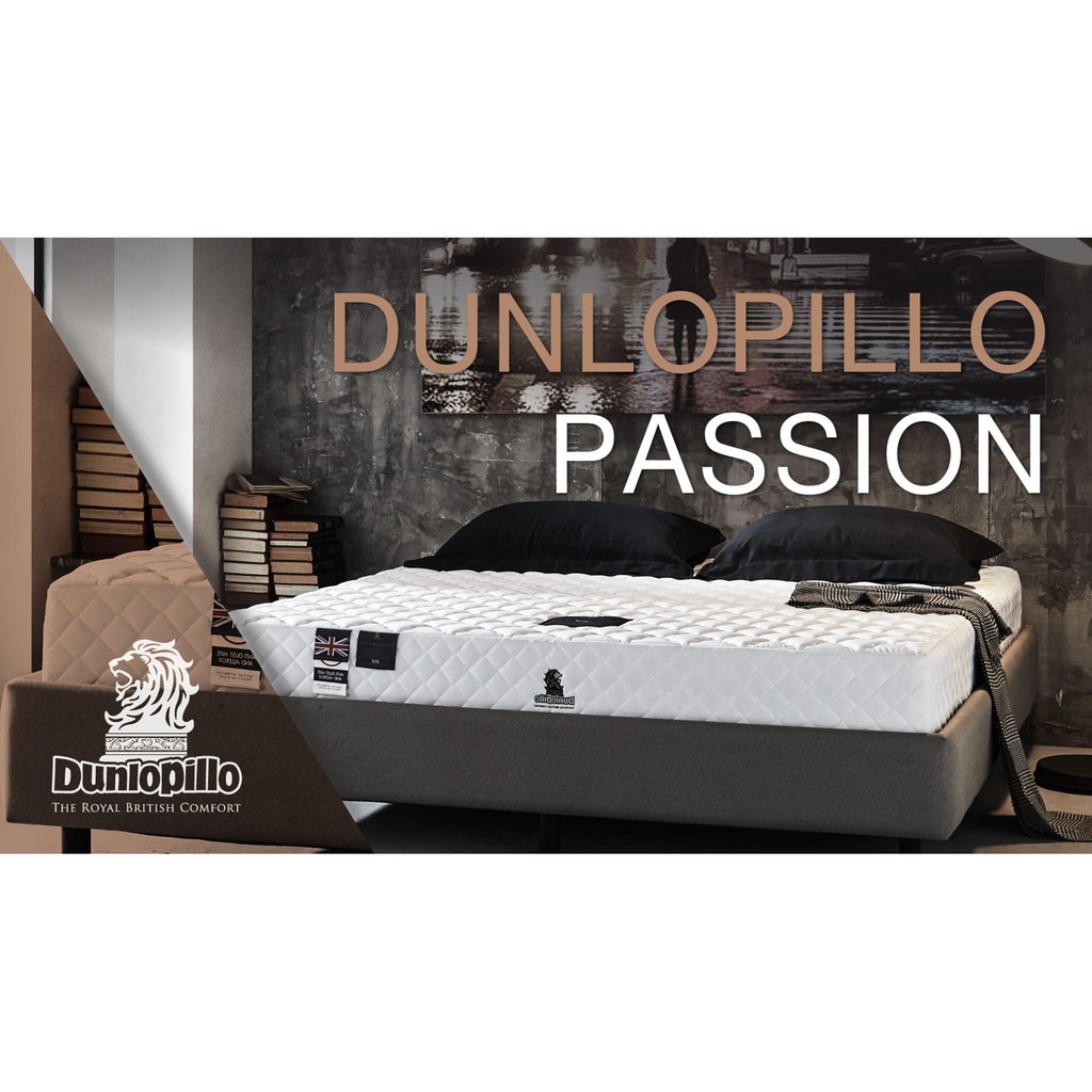 ที่นอน-dunlopillo-รุ่น-passion-เสริมยางพาราแท้-พร้อมเครื่องนอน7-11ชิ้น