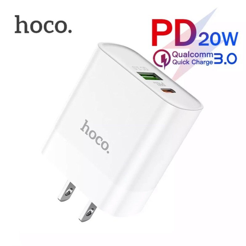 hoco-c80-ปลั๊กชาร์จ-pd-20w-quick-charge-3-0-pd3-0-ชาร์จเร็ว-ของแท้100