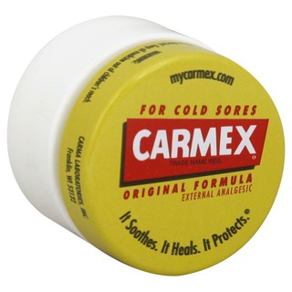 ลิปมันแบบตลับ Carmex exp7/23 20v7 Classic Lip Balm Jar Medicated 0.25 oz 1 ตลับ ป้องกันปากแห้ง heals protects 80years