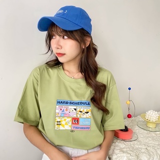 👀 𝗛𝗮𝗿𝗱 𝗦𝗰𝗵𝗲𝗱𝘂𝗹𝗲 - เสื้อยืดสไตล์เกาหลี Korea T-Shirt