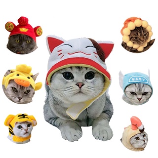 Cute Cat Hat Christmas Halloween Cosplay Pet Hats Small Dogs Costume Tiger Lucky Cat Hat Pet Clothing