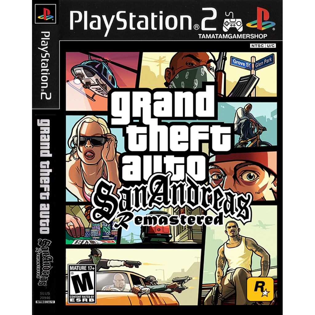 แผ่นเกมส์PS2 GTA San Andreas Remaster ps2 เกมเพล2 แผ่นplay2 Grand Theft