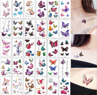 30Pcs สติ๊กเกอร์รอยสักชั่วคราวกันน้ำการเขียนภาษาอังกฤษ Motif / รอยสัก / Tato / รอยสักชั่วคราว