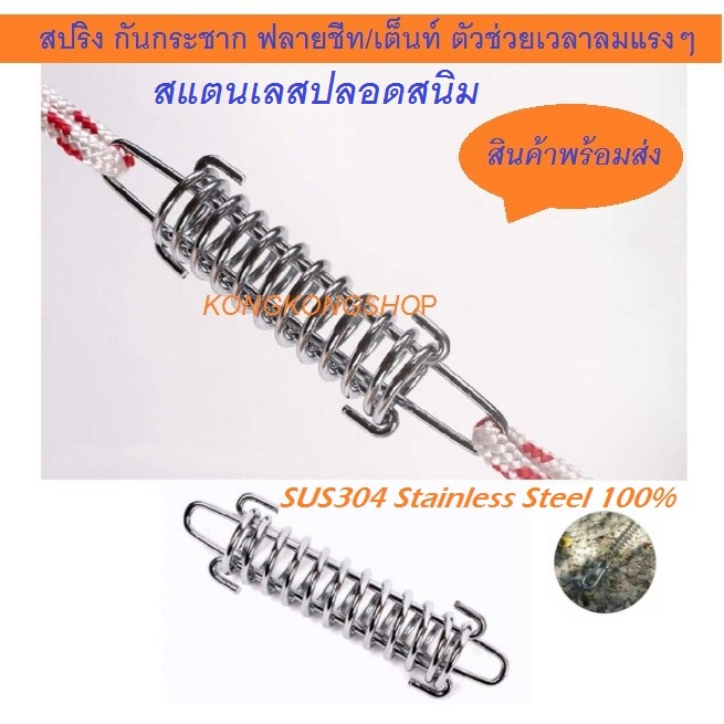 ภาพหน้าปกสินค้าสปริง กันกระชาก สำหรับฟลายชีท/เต็นท์ ตัวช่วยเวลาลมแรงๆ