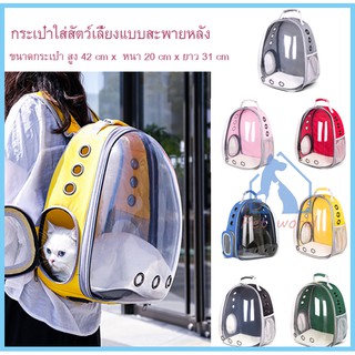 ภาพขนาดย่อของภาพหน้าปกสินค้าPet Space Bag กระเป๋าใส่สัตว์​เลี้ยงทรงอวกาศ กระเป๋าใส่แมวและหมาแบบสะพายหลัง มี7สี C07 C47 จากร้าน li0961346816 บน Shopee