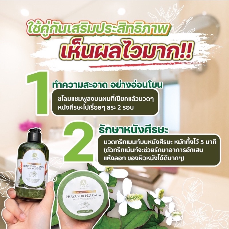 ของแท้-แชมพู-พญายอ-พลูคาว-แก้คัน-เชื้อรา-ผมร่วง