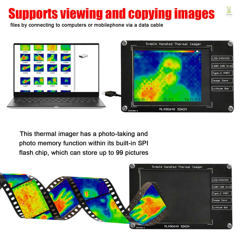 flt-กล้องถ่ายภาพ-เซนเซอร์อินฟราเรด-32-24-พิกเซล-แบบพกพา-หน้าจอ-lcd-2-8-นิ้ว-ความละเอียด-240-320-40-ถึง-300-เครื่องวัดอุณหภูมิ