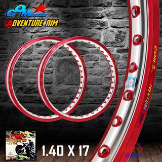 ล้อ COM ADVENTURE RIM 1.40 X 17 ทูโทน ขอบเรียบ จำนวน 2 วง วง ล้อคอม ทรง ขอบเรียบ ขนาด 1.40 ขอบ 17 ของแท้ การันตีของแท้