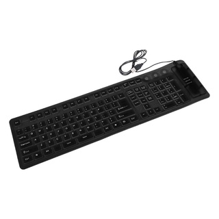 109 Keys Usb Silicone Rubber Waterproof Flexible Foldable Keyboard for Pc
