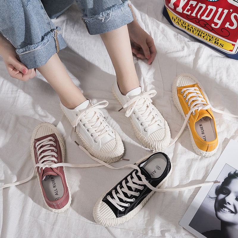 ภาพหน้าปกสินค้าBiscuit Canvas Shoes ۞ รองเท้าผ้าใบบิสกิตสตรีฤดูใบไม้ผลิและฤดูร้อนปีรองเท้าอินเทรนด์ใหม่เกาหลีรุ่น ulzzang wild จากร้าน phy8yop3p1 บน Shopee