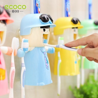 ภาพหน้าปกสินค้าECOCO Wall Mount Automatic Cartoon Toothpaste Dispenser for Girl Kids Bathroom Accessories Set Toothbrush Holder Wall Mount Rack ที่เกี่ยวข้อง