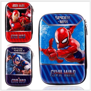 กล่องดินสอ3D ลายนูน superhero สไปเดอร์แมน กัปตันอเมริกา ไอออนแมน ขนาดใหญ่สะใจ