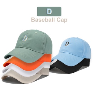 หมวกเบสบอล ผ้าฝ้าย ปักลายตัวอักษร D สามารถปรับได้ สําหรับผู้ชาย และผู้หญิง