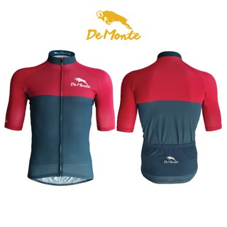 DeMonteCycling เสื้อจักรยาน ผู้ชาย สี แดง-กรม DEO48-P-M