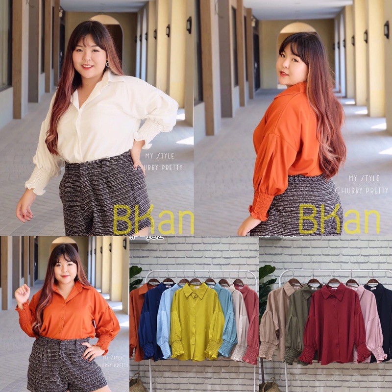 สินค้าขายดีเข้าเพิ่ม-พร้อมส่ง-ผ้าดีมากกก-เสื้อไซส์ใหญ่-เสื้อ-oversize-เสื้อทำงานสาวอวบ-เสื้อทำงานไซส์ใหญ่