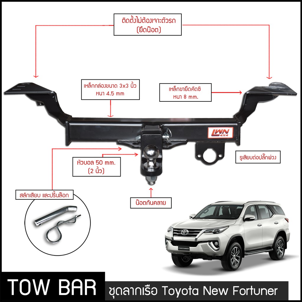 ชุดลากเรือ-ลากพ่วง-new-foetuner-2015-2022-หางลาหเรือ-โทว์บาร์-towbar-โตโยต้า-นิว-ฟอร์จูนเนอร์-ลากเทรลเลอร์-ลากเจ็ทสกี