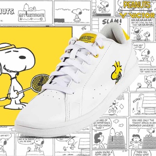 【 ของแท้ 💯% 】รองเท้าใส่ลำลอง วิคเตอร์ X PEANUTS สีขาว (SN22-A)